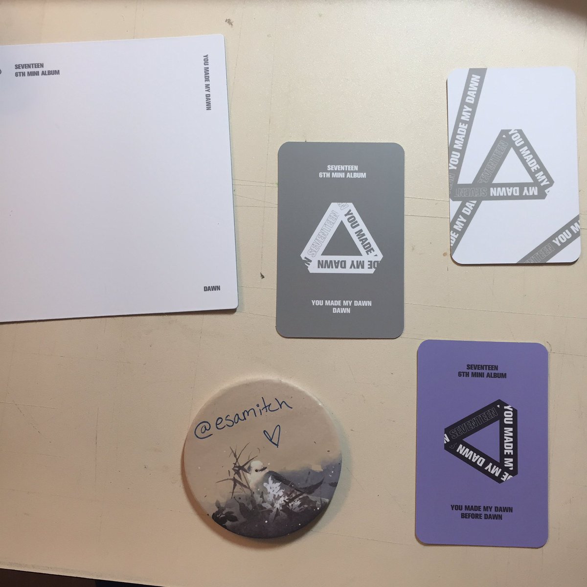 #WTT
🌅YMMD🌅
• Vernon Lenti (Dawn vers), seeking Jun
• Dino logo pc (Dawn vers) seeking Jun
• Wonwoo ribbon pc (Dawn vers) seeking Jun
• Seungcheol logo pc (Before Dawn vers) seeking DK 

Location: New York USA
WWT: Canada is okay!

<a href="/SvtUSAtrading/">seventeen USA + CAN trading</a> <a href="/svttradingusa/">svt trading usa</a> <a href="/pctradeusa/">trade / sell usa</a>