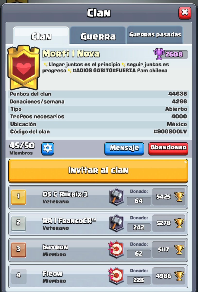 <a href="/SalsitaRoyaleCL/">Salsita Royale 🎄</a> <a href="/CupGabito/">GabitoCup</a> <a href="/SuntzuGaming/">Suntzu Gaming™</a> <a href="/Mbchile1/">MB chile</a> @DarkWarriorst <a href="/ComunidadCrCh/">Comunidad Chilena de CR</a> @SeleccionChleCR <a href="/NewSchool_CL/">New School CL (Cerrado actualmente)</a> <a href="/AlianzaCup/">AlianzaCup</a> @SecryGamer Nos unimos