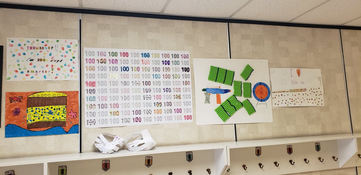 staceylarge2's tweet photo. A few of our 100 days of school projects! #whfelementary 
#EIPSTeaches https://t.co/hmh21iivcG