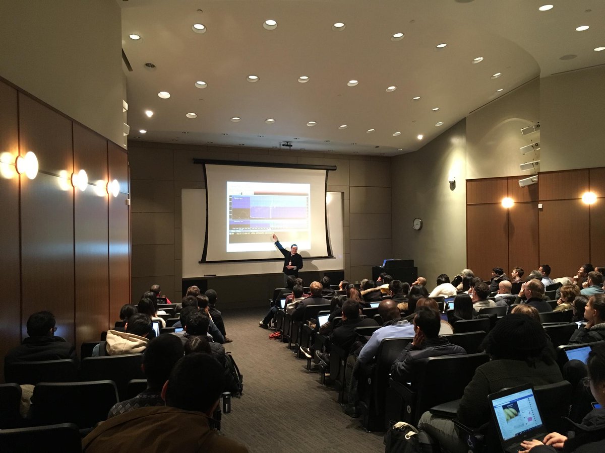 TechAtBloomberg's tweet photo. Tonight, @Bloomberg's Head of #MachineLearning Engineering, Gary Kazantsev, is speaking about #ML in Finance to a packed house as part of @DSI_Columbia's Institute-Industry-Innovation (I-Cubed) Seminar Series https://t.co/aximdRJ3bM (photo credit: Catherine Cramer) https://t.co/628na3UAMG
