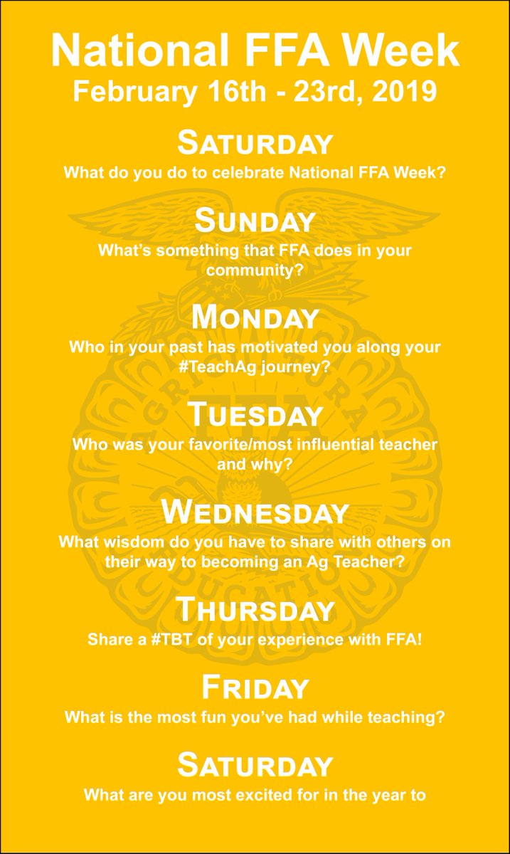 TeachAgPSU's tweet photo. Happy #FFAWeek! It's Thursday, so we think you all know what that means: Share with us a #TBT from your experiences with FFA!
@NationalFFA #TeachAg #FFAJustOne #FFAWeek19 https://t.co/onV2zM372e