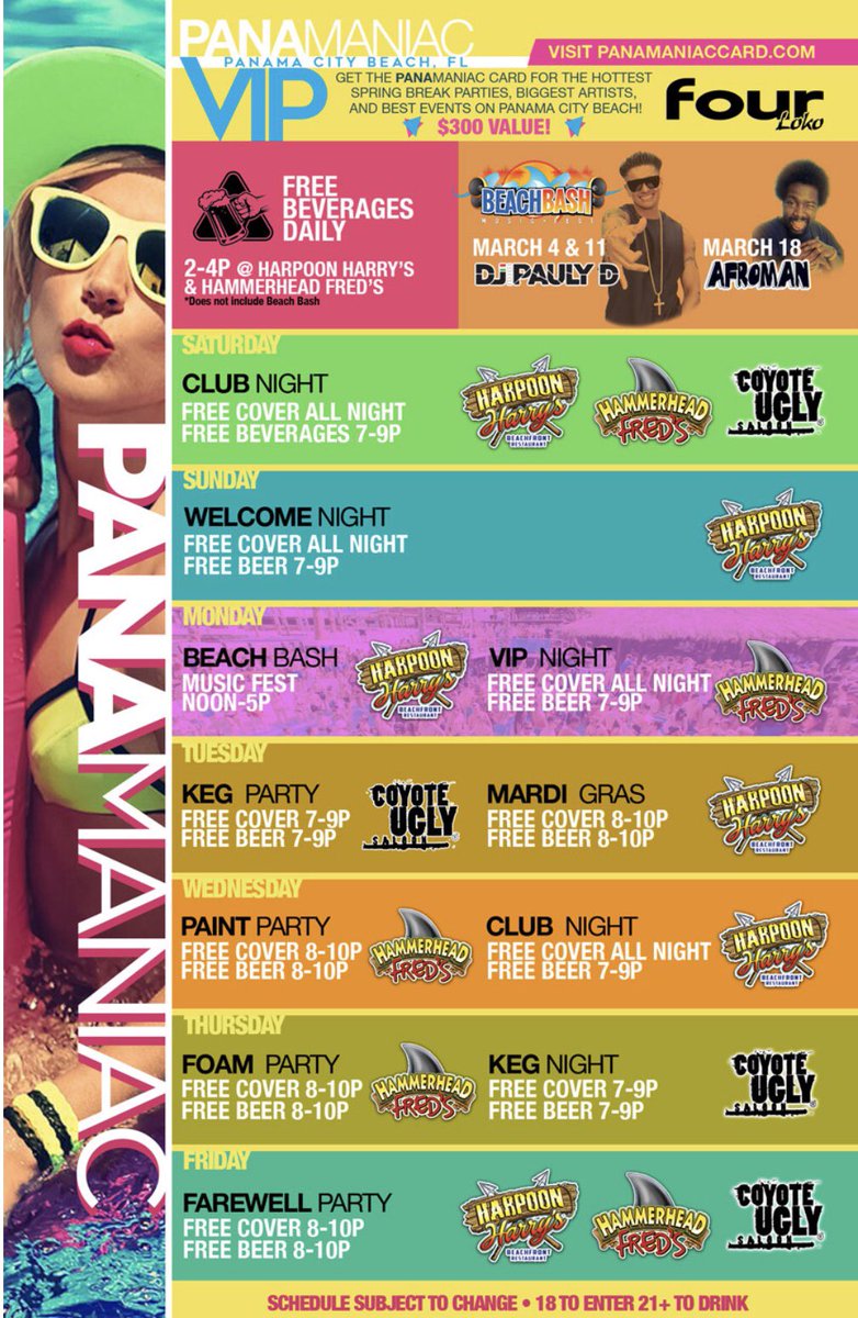 PCB2live's tweet photo. If youโre going to PCB youโll most definitely wanna get these cards!!! Club La Vela will not be open this March... I repeat... CLUB LA VELA WILL NOT BE OPEN THIS MARCH.. that means EVERYONE will be at these parties on this card!!!!! Hit us up 4 more info! #PCB2k19 #pcbspringbreak https://t.co/8L1QmNOUr2
