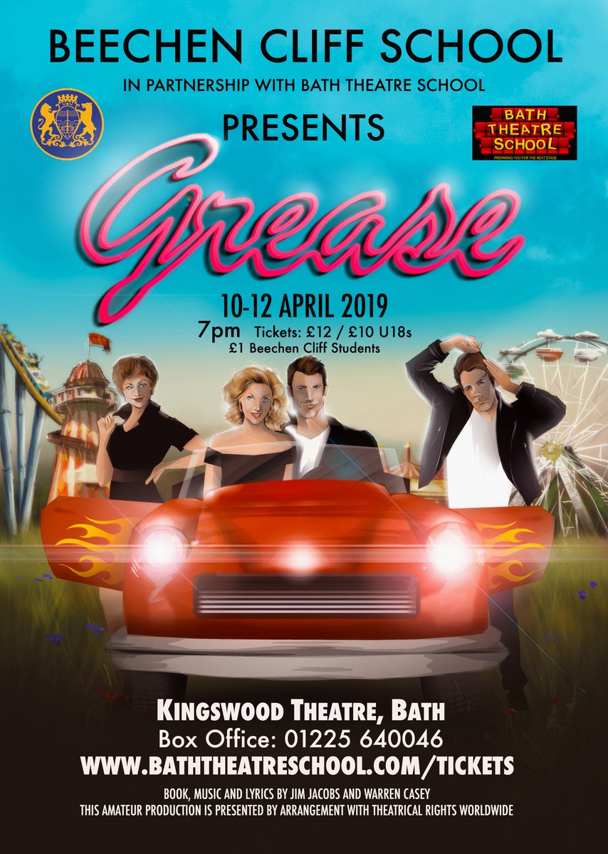 <a href="/BeechenCliff/">Beechen Cliff School</a> <a href="/BeechenSixth/">Beechen Cliff School Sixth Form</a> <a href="/BeechenRugby/">Beechen Cliff School Rugby</a> <a href="/BeechenCompICT/">Beechen Cliff School Computing & ICT</a> <a href="/OutdoorBeechen/">Beechen Cliff School Outdoor Education</a> Tickets are on sale for Grease with Beechen Cliff School (10-12th April) 
Available from baththeatreschool.com/tickets