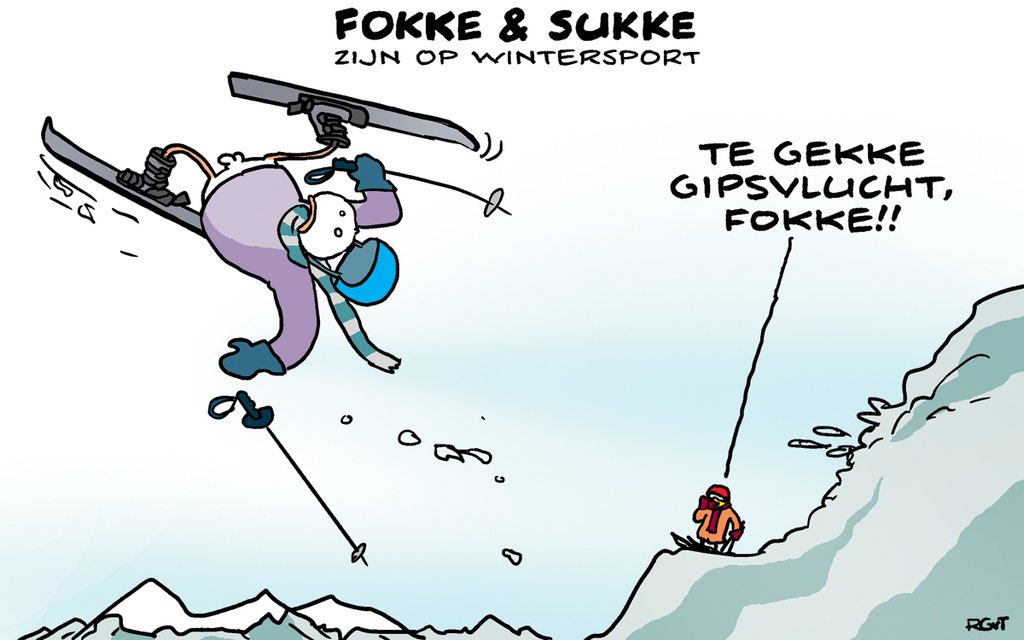 Fokke &amp; Sukke: F&amp;S zijn op wintersport (NRC, wo, 20-02-19) - #humor |