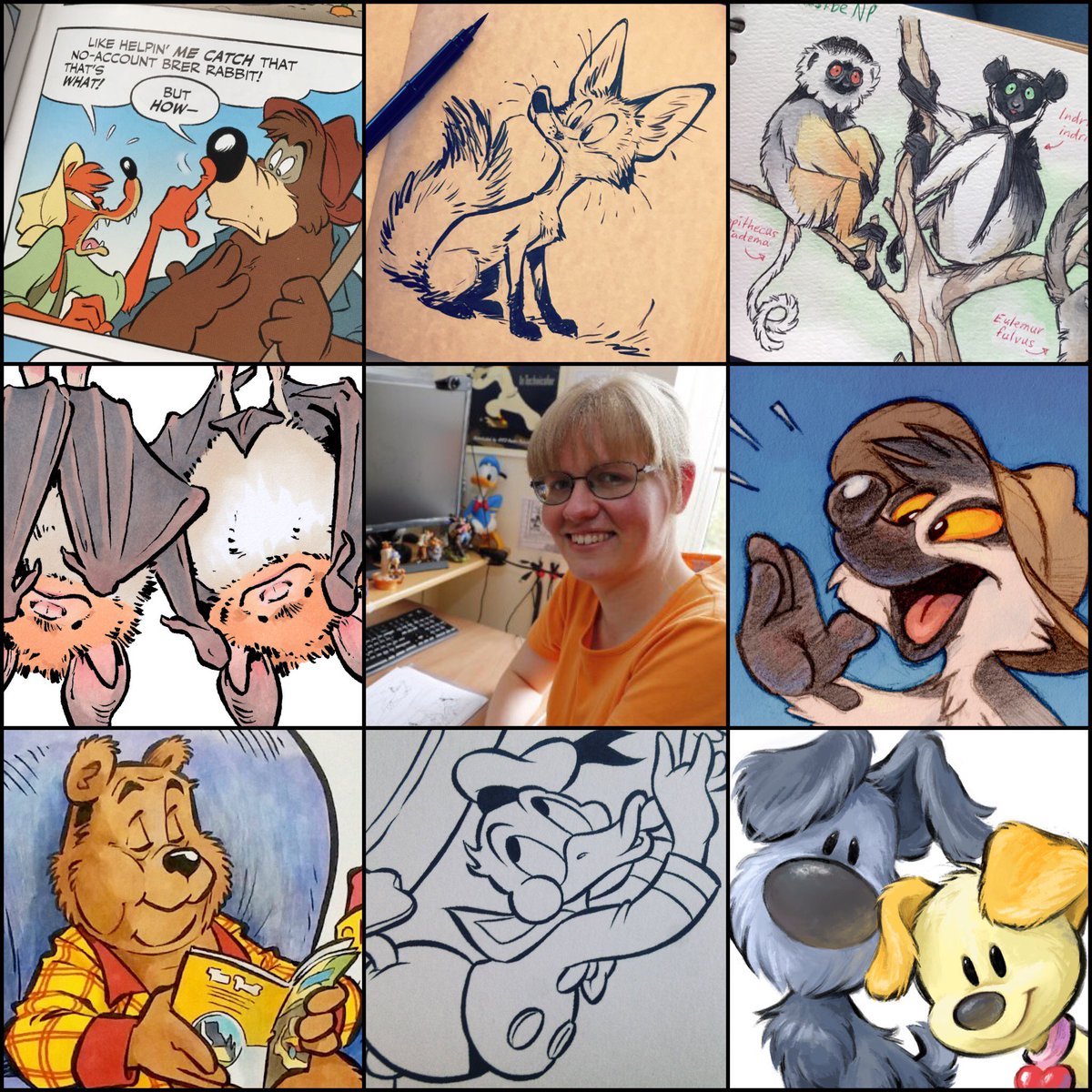Hi twitter! Here again for #visiblewomen, I'm Henrieke and I draw for a living; among other things for zoos, Woezel &amp; Pip, Disney Comics and Tom Poes. I love ALL the animals, traditional inks, specific cartoon birds, tmbg, lemurs, old cartoons, new cartoons, &amp; many other things! 
