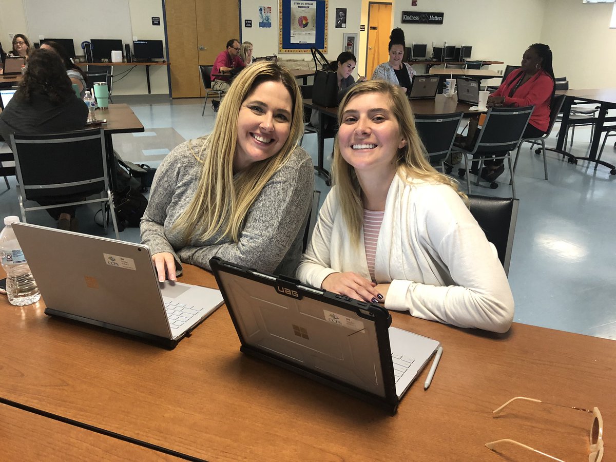 sandiadams's tweet photo. What happens when you mix #Microsofttrainers @surface and @Office365 ? You get influencers and change makers. #NCCEchat @collierschools #MIExpert β€οΈ https://t.co/EwOeVplbww