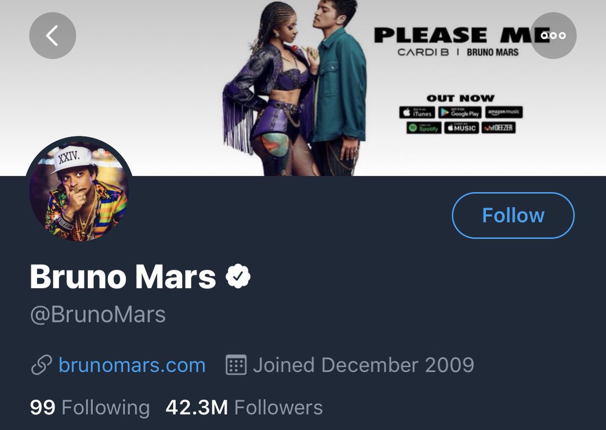 Bruno changed his Twitter header to the cover for “Please Me”.