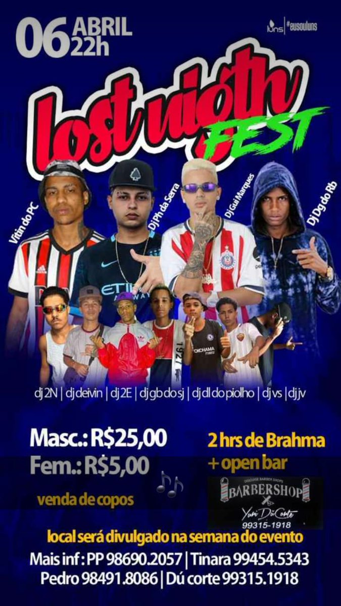 Brunolucas90's tweet photo. Dia 06 de Abril tem Dj Gui Marques, Dj Ph da Serra e Vitin do Pc na #LOSTNIGHT 🔜

ingressos já estão disponíveis  🏷

#VemPraLostNight 🍻🌴
#LOSTNIGHT ���💥
@LOSTNIGHT03 https://t.co/4poF8bcGT4