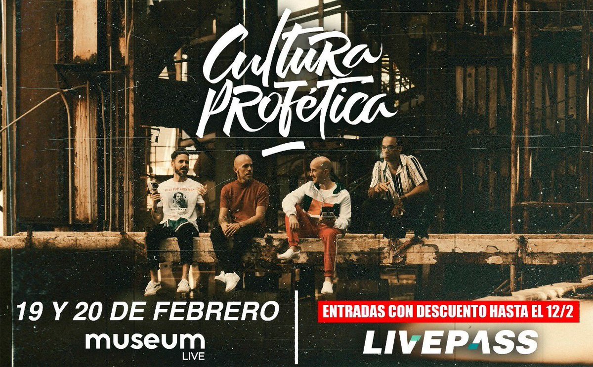 [COBERTURA]
👉🏻 Banda: <a href="/culturaprofetic/">Cultura Profética</a> 
🎪 Lugar: <a href="/Museum_oficial/">Club Museum</a> 
⏰ Horario: 21.00 hs
📸 Cronistas: <a href="/FedericoBravo83/">Fede Bravo</a> + Nicolas Bruno
🌐 nosonhorasweb.com.ar