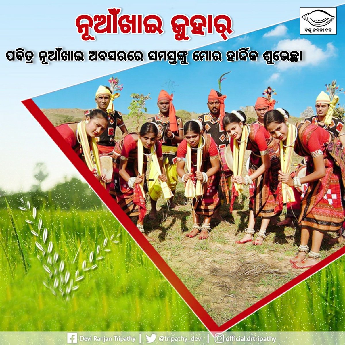 tripathy_devi's tweet photo. ପଶ୍ଚିମ ଓଡ଼ିଶା��� ଗଣପର୍ବ ତଥା ଏକ ପ୍ରମୁଖ ପର୍ବ ନୂଆଁଖାଇ ଅବସରରେ ପଶ୍ଚିମ ଓଡ଼ିଶାର ଭାଇଭଉଣୀଙ୍କୁ ମୋର ହାର୍ଦ୍ଦିକ ଶୁଭେଚ୍ଛା  ଓ ଶୁଭକାମନା। ମା' ସମଲେଶ୍ବରୀଙ୍କ ଅପାର କରୁଣାରୁ ସମସ୍ତଙ୍କ ଜୀବନ ସୁଖ, ସମୃଦ୍ଧିରେ ଭରିଯାଉ।

 #ନୂଆଁଖାଇଜୁହାର https://t.co/Ll03JzUymY