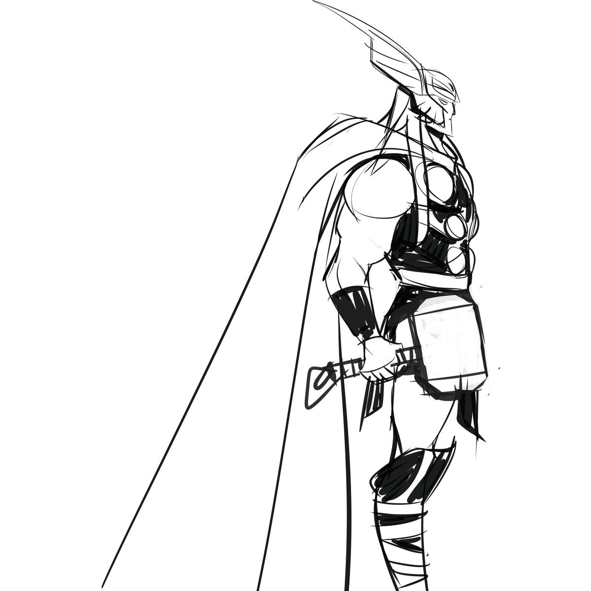 Mindyleedoodles's tweet photo. Finishing the night with #Thor doodle. #FanArtFriday https://t.co/SqLDjSHP2Y