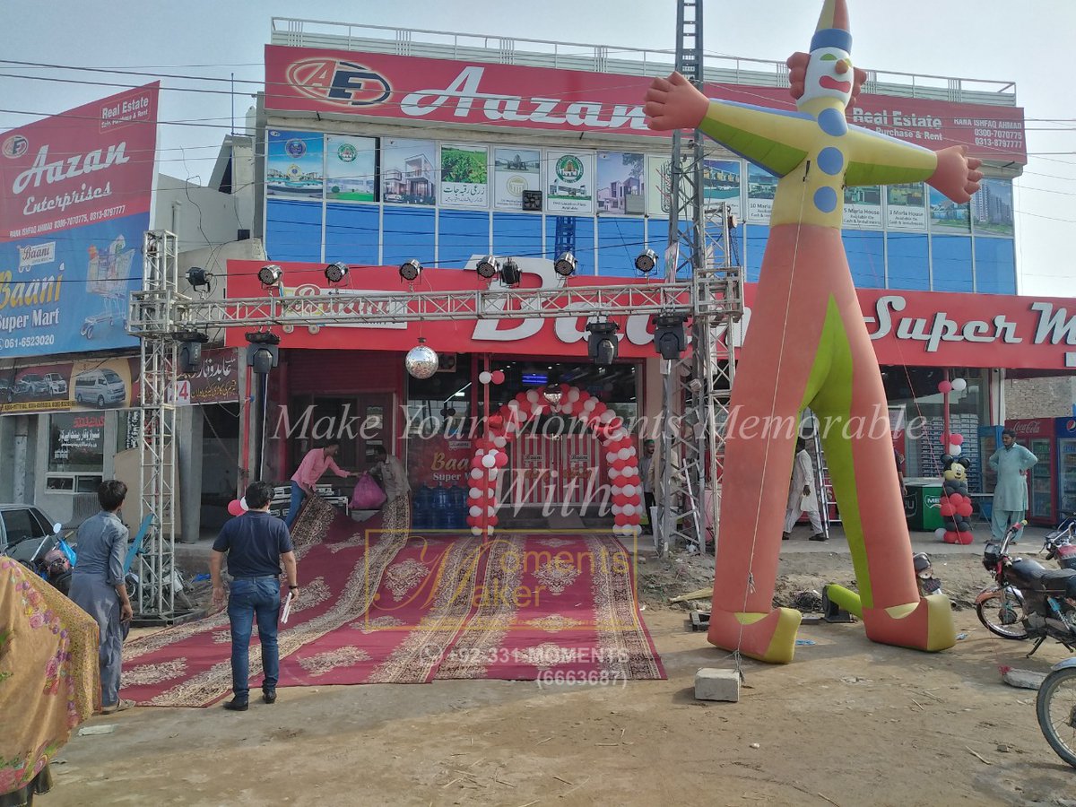 MomentsMakerpk's tweet photo. Opening ceremony of Banni Super Mart in Multan, 

Decor by Moments Maker 

#momentsmakerpk https://t.co/cI8v8MebnK