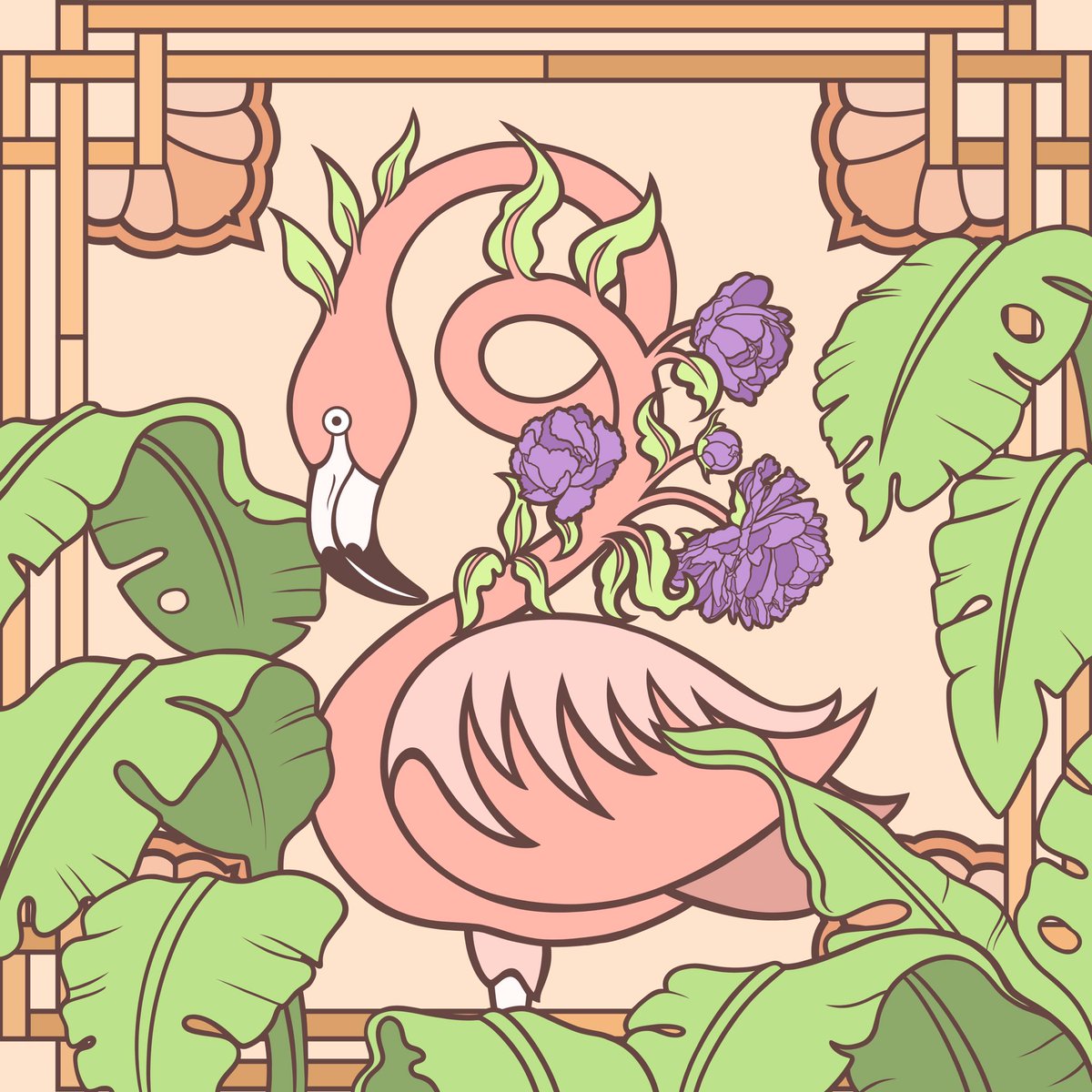 TheAvoverse's tweet photo. Hello Twitter World! First time posting original art in ages! Here is an #Annihilation -inspired Flamingo entitled “The Shimmer” #artwork #illustration #futurenftartist #formfollowingnofunction @jeffvandermeer https://t.co/6xRQfYvl5T