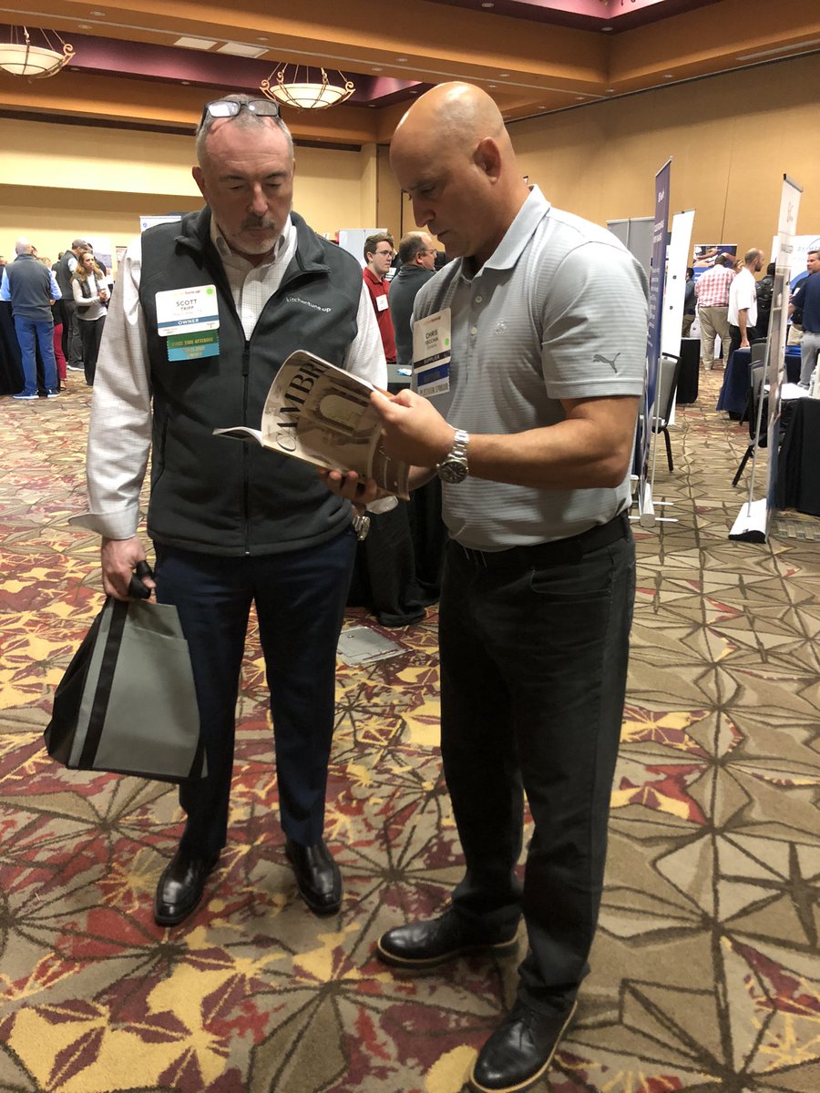 benny7cfan's tweet photo. @ChrisRecchia making connections one Tunnie at a time. The power of Cambria Style in action. #wearecambria @KitchenTuneUp @CambriaSurfaces https://t.co/z0IDPoR1SV