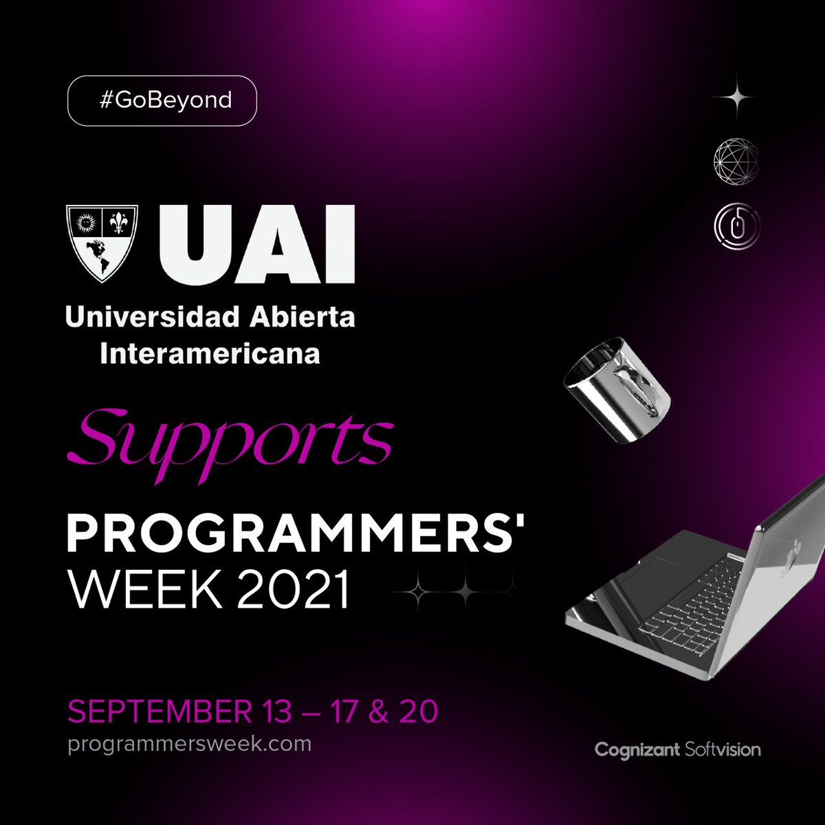 SUDARIN's tweet photo. #UAI Acompañamos a #CognizantSoftvision en la 7ma edición #ProgrammersWeek.100+ charlas técnicas #Cloud #Automation #ProductEngineering
#ProductEngineering #Analytics #AI @Mujeresenti_UAI @UAI_Univ @CaetiUai @Medevincenzi @Anseledel
Link para registro: https://t.co/gfFzlyijbW https://t.co/pBuzDdX8Je