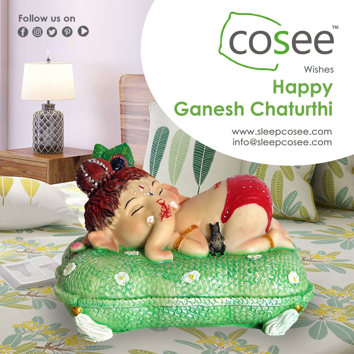 Bring the Electric vibe to your home this Ganesh Chaturthi.

Sleepcosee wishes you a Happy Ganesh Chaturthi!.
.
.
.
.
.
#SleepCosee #SleepGears  #ganeshchaturthi #ganeshutsav #ganpatibappamorya #vinayakachaturthi #vinayaka #ganeshchaturthi2021 #pillowset