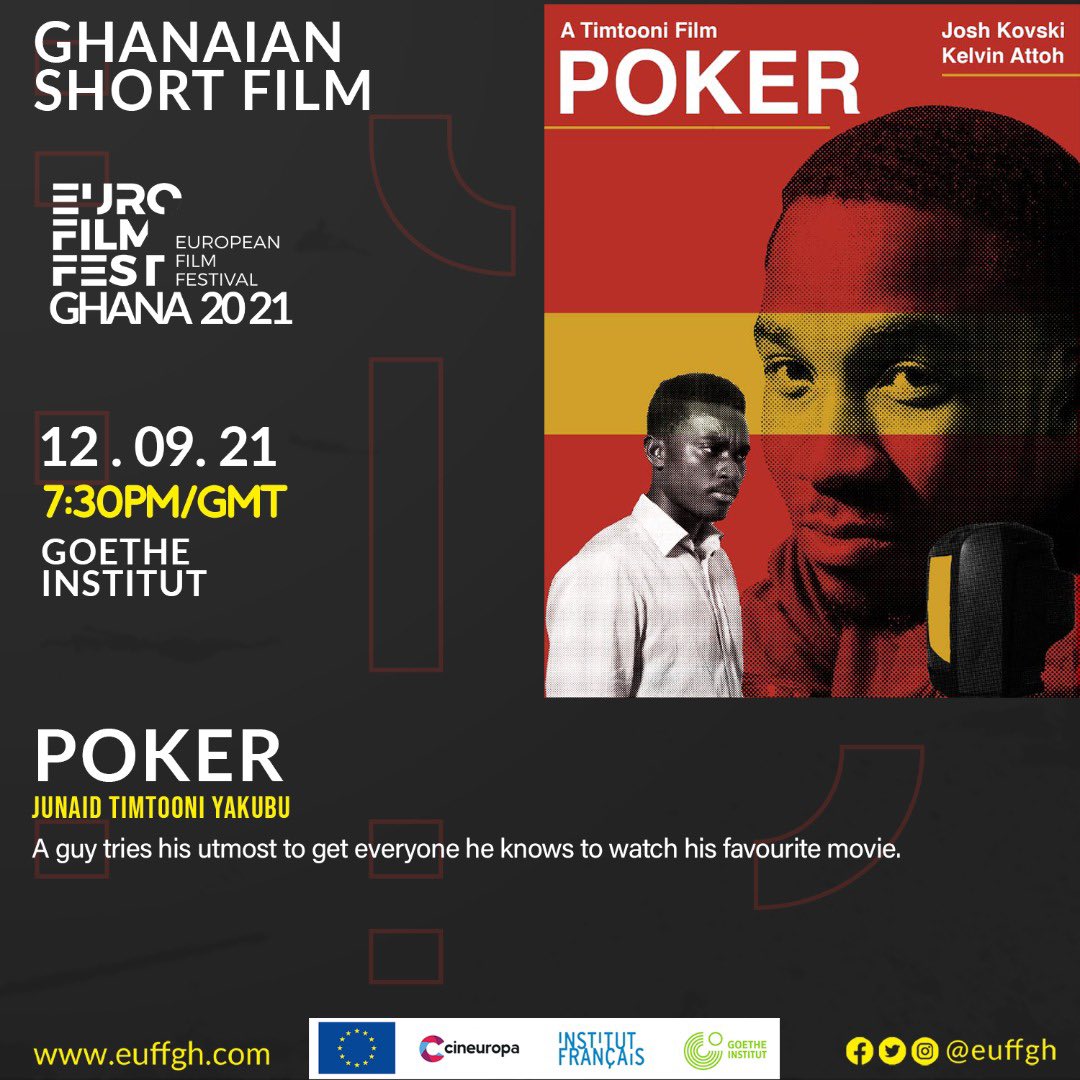 #Poker will be screening at @europeinghana #Euffghana2021. Showing on 12.9.21 @goetheinstitutghana. #Euff #Euffghana

Directed by @timjooni