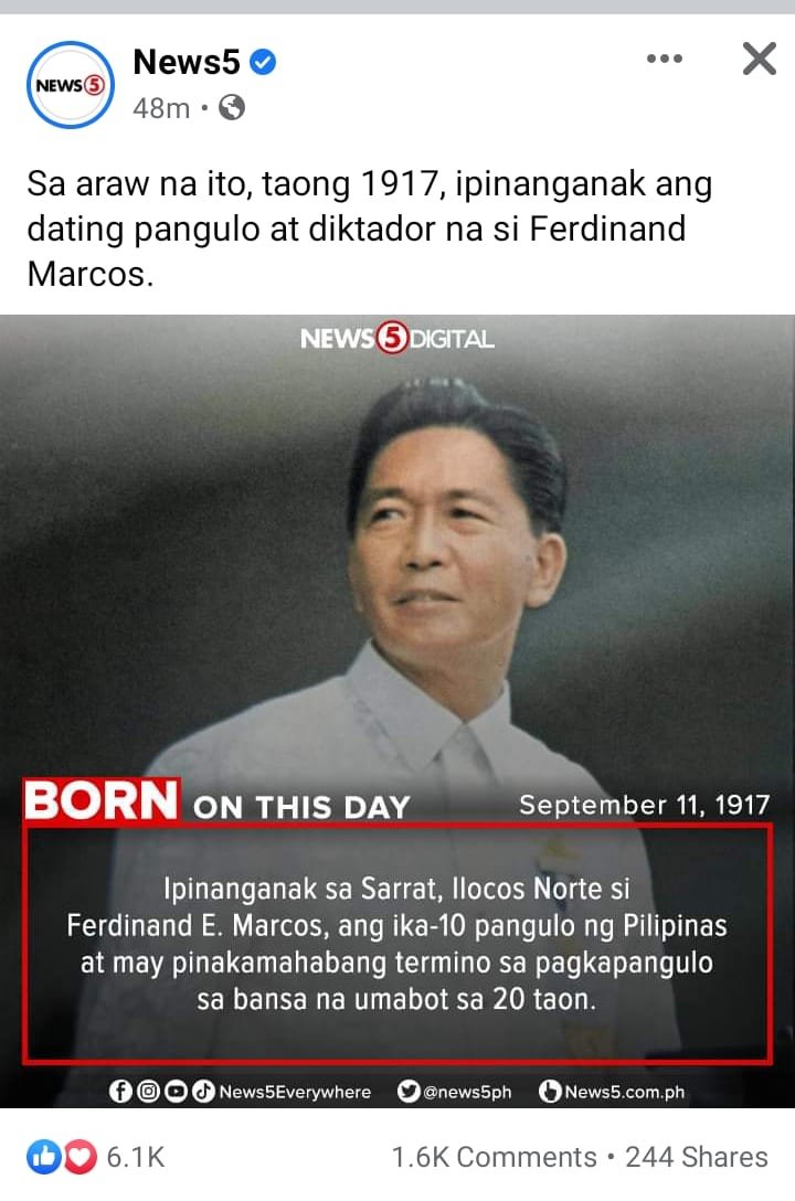 liaoericph's tweet photo. "Happy Birthday to the g8test and brilliant President Ferdinand E. Marcos 🎉♥️🇵🇭 Slamat sa mga pamana mo sa byan" ♥️
Msyado ng baboy ang mainstream media ntin we can change it through correcting them. Former President Ferdinand E. Marcos is not a dictator but a brilliant leader. https://t.co/Q7PJUodsdg