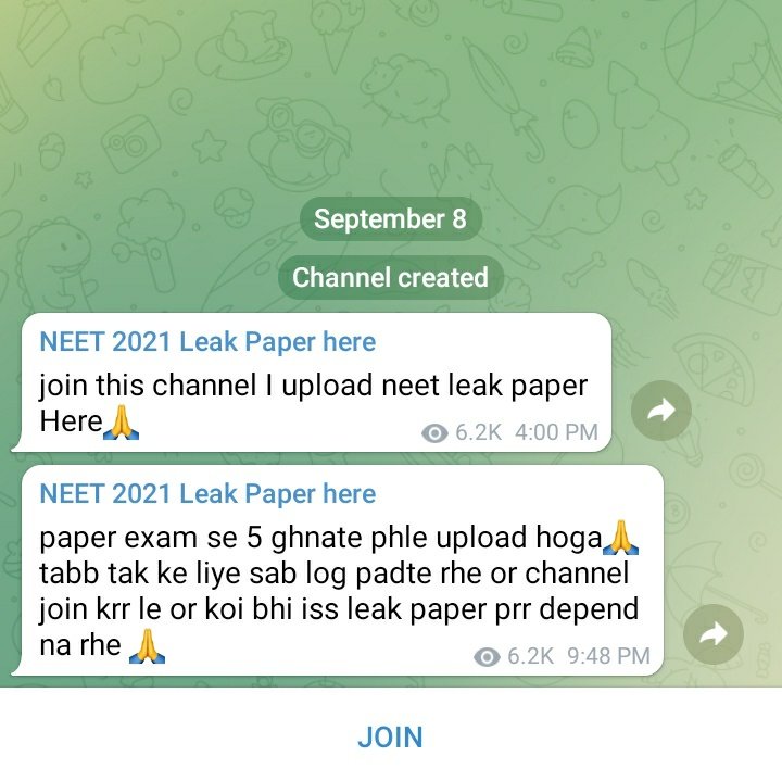Vivekpandey21's tweet photo. Maybe they are fraudsters? They don't have anything. But they needs to be arrested under IPC 420. 
Sharing telegram link and screenshots. 

1.https://t.co/NIhxqpvDnT
2.https://t.co/aULFz8jSXI

#OperationNEET #CBIforNTA #JusticeForNEETAspirants #CBIforNEET https://t.co/W3QPiVAnNq