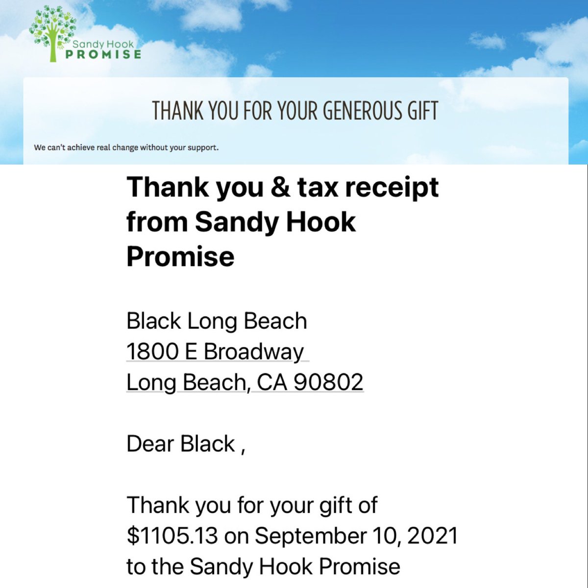 Thank you to everyone who purchased our #SafetyOrange T’s this summer 🧡 All profits have been donated to <a href="/sandyhook/">Sandy Hook Promise</a> 
#SandyHookPromise 
#EndGunViolence