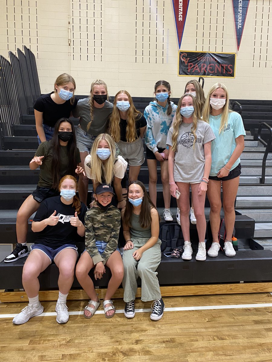 The CV Girls Baketball team went and supported Girls Volleyball tonight! Great Win <a href="/CastleView_vb/">CV Volleyball</a> #skocats