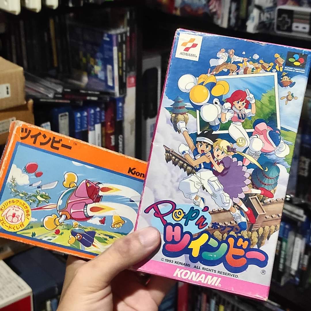 defthead's tweet photo. TwinBee &amp; Pop'n TwinBee
__
#twinbee #popntwinbee #konami #cutemup #shmup #famicom #superfamicom #8bits #16bits #shmups #shooter #bell #videogame #gaming #retro #sky #cute #yamane #videogames #retrocollective #retroconsole #retrogaming #retrocollector #retrocollection #fun https://t.co/RobUZqjAXG
