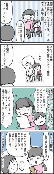 自閉症が発覚してプレ幼稚園をクビになるまでの話②

#漫画が読めるハッシュタグ
#自閉症スペクトラム
#入園拒否
#発達検査 