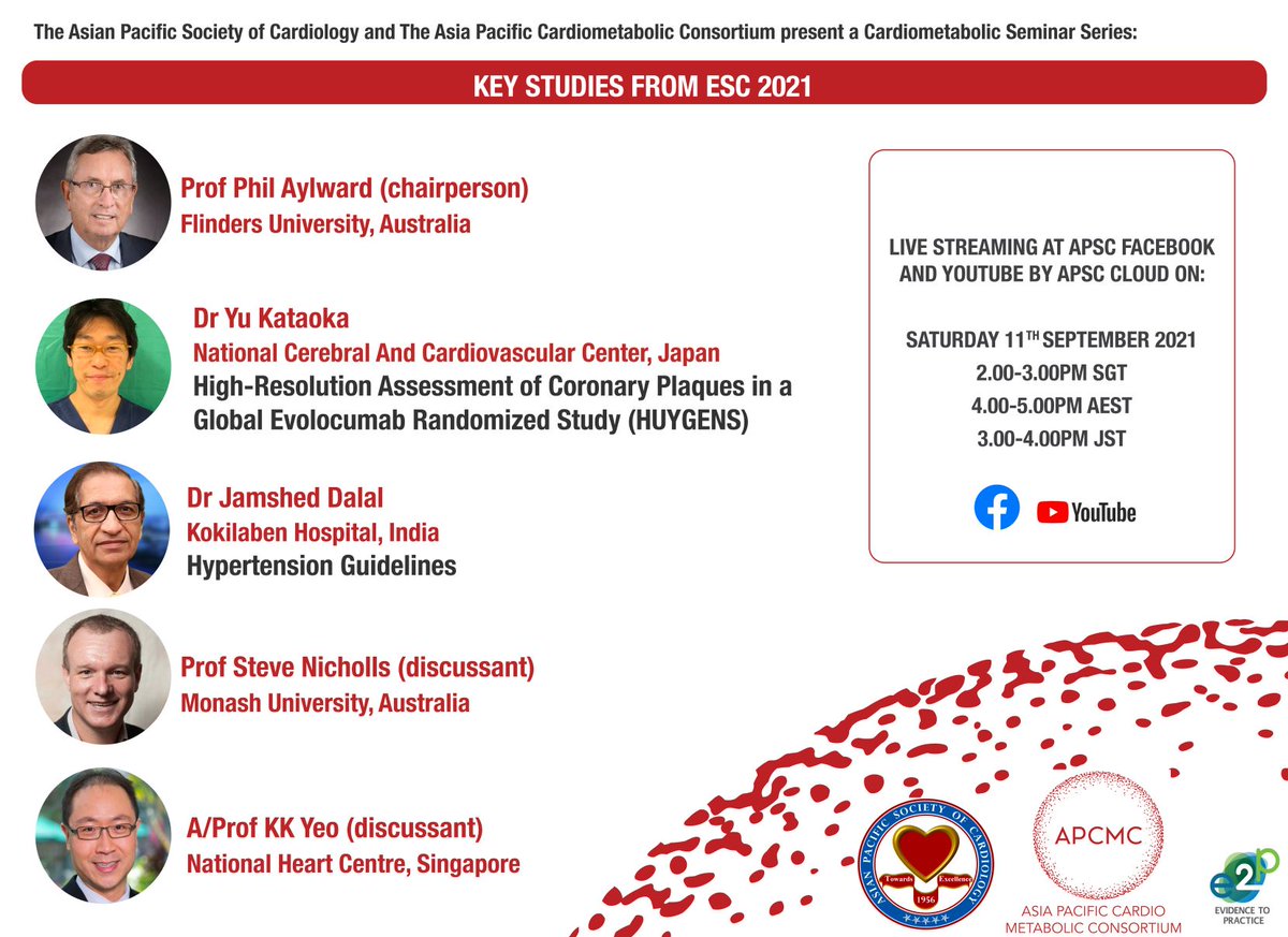 The Asia Pacific Cardiometabolic Consortium (@the_apcmc) on Twitter photo Don't forget to check out our webinar today discussing the key updates from ESC! You can find us streaming at <a href="/apsc_office/">Asian Pacific Society of Cardiology</a> Facebook and Youtube channels Don't forget to check out our webinar today discussing the key updates from ESC! You can find us streaming at <a href="/apsc_office/">Asian Pacific Society of Cardiology</a> Facebook and Youtube channels