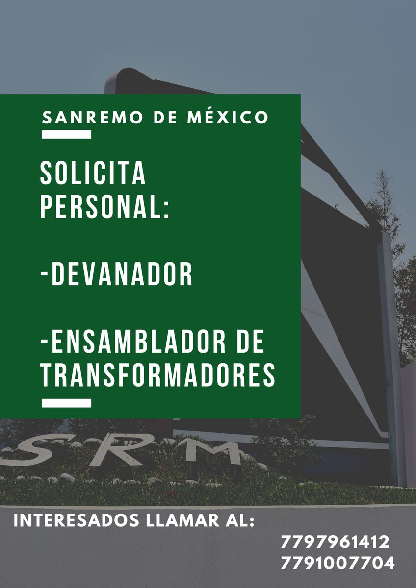 SANREMODEMEXICO's tweet photo. - Estamos contratando-
Interesados comunicarse al: 
7797961412
7791007704 
#wearehiring #tizayuca #Hidalgo #TrabajoSiHay https://t.co/savzfkyLHt
