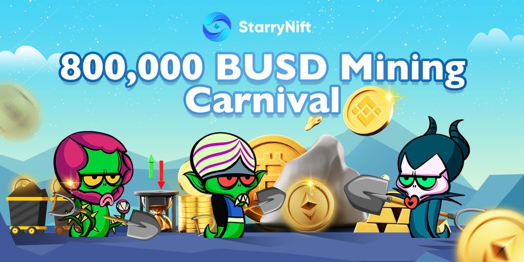 🔥New rewards everyday！
💰The #mining pool is now increased to 800,000 BUSD!
🔗Check app.starrynift.art to join this carnival with only one Code Green #NFT
#NFTs #airdrop #giveaway #NFTCommunity #BSC #BSCGems