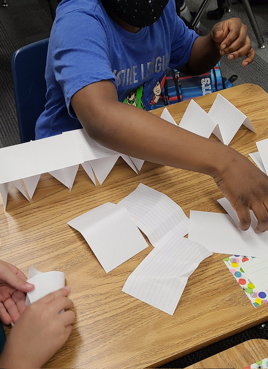 Grade 3 students developed their teamwork skills with some STEM challenges today! We made the longest paper chain, and the tallest index card tower. Seeing their design plans and problem solving was amazing! #STEM #problemsolvers #teamwork