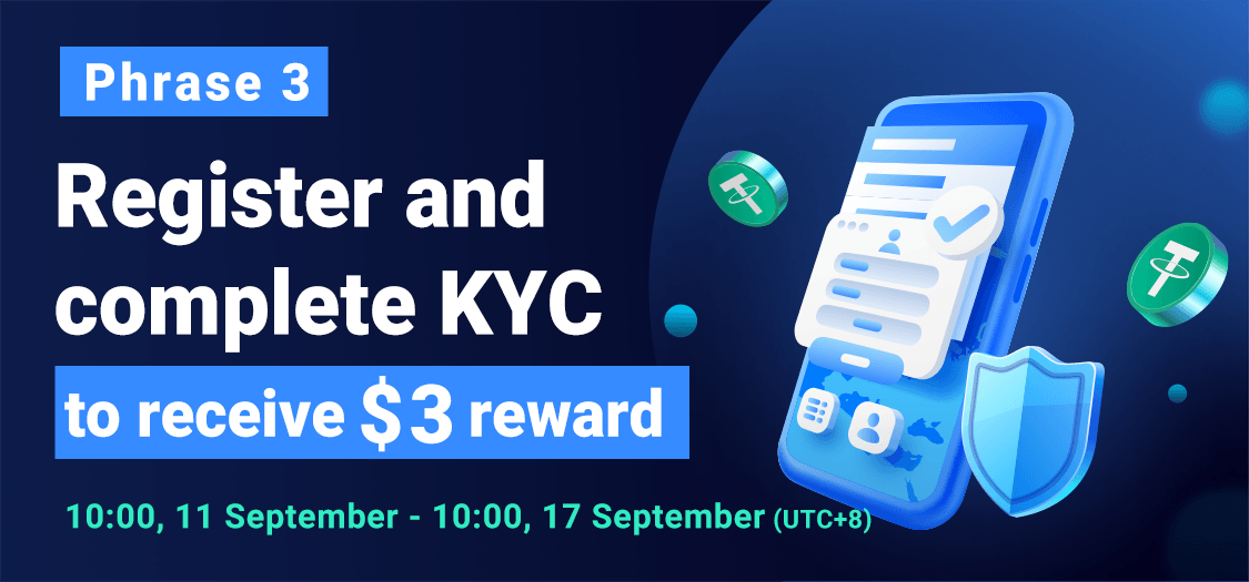 bhex_sg's tweet photo. Register and complete KYC to receive $3 for new users (Phrase 3)

Event Period: 09/11 10:00-09/17 10:00 (UTC+8).

See details:https://t.co/66EIP6mFxE https://t.co/lPxpM3Jne4