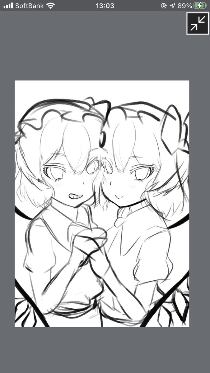 フランちゃんズ🤤下描き〜。
 #東方イラスト 