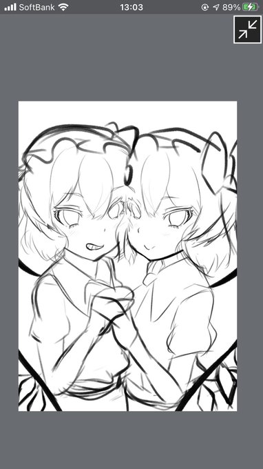 フランちゃんズ🤤下描き〜。
 #東方イラスト 