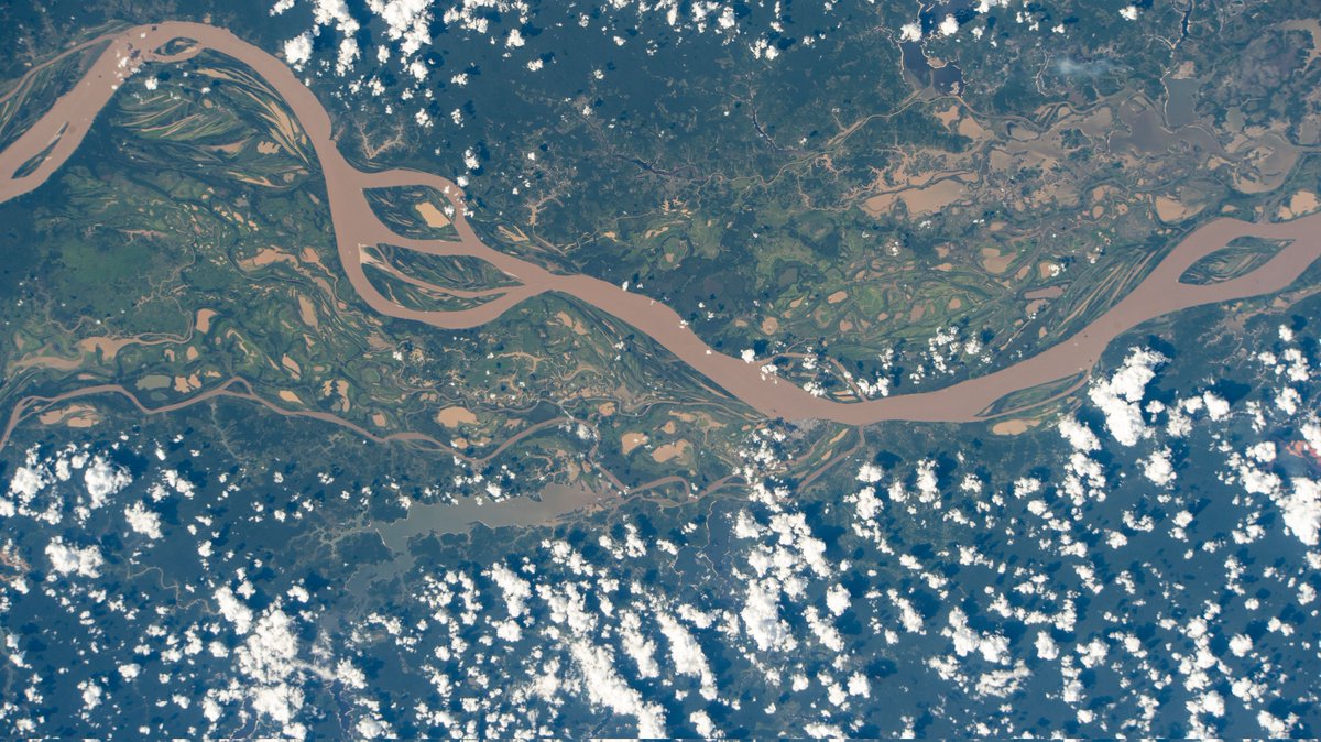 The Amazon river pictured from the International Space Station. (Credit: NASA).