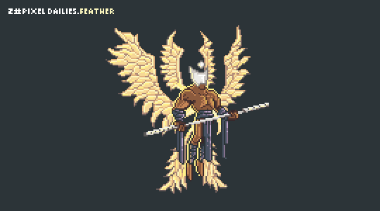 Mstachart's tweet photo. Desafio do dia do @Pixel_Dailies #Feather, seguindo minha logica de transformar tudo em personagem SideScrolling  #pixelart #art #devindie #gamedev #angel https://t.co/DBnG01TKN3