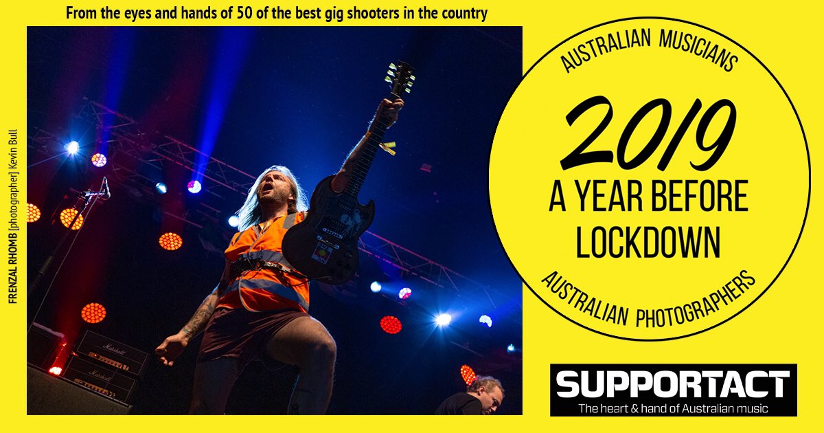 We’re still in lockdown and heaps of bands can’t play gigs at the moment, but we can still look at rad photos of the times we could play gigs, and do it for a good cause, <a href="/SupportAct/">Support Act</a>!

50 Australian photographers, 350 images of 200+ Australian artists: 2019ayearbeforelockdown.com