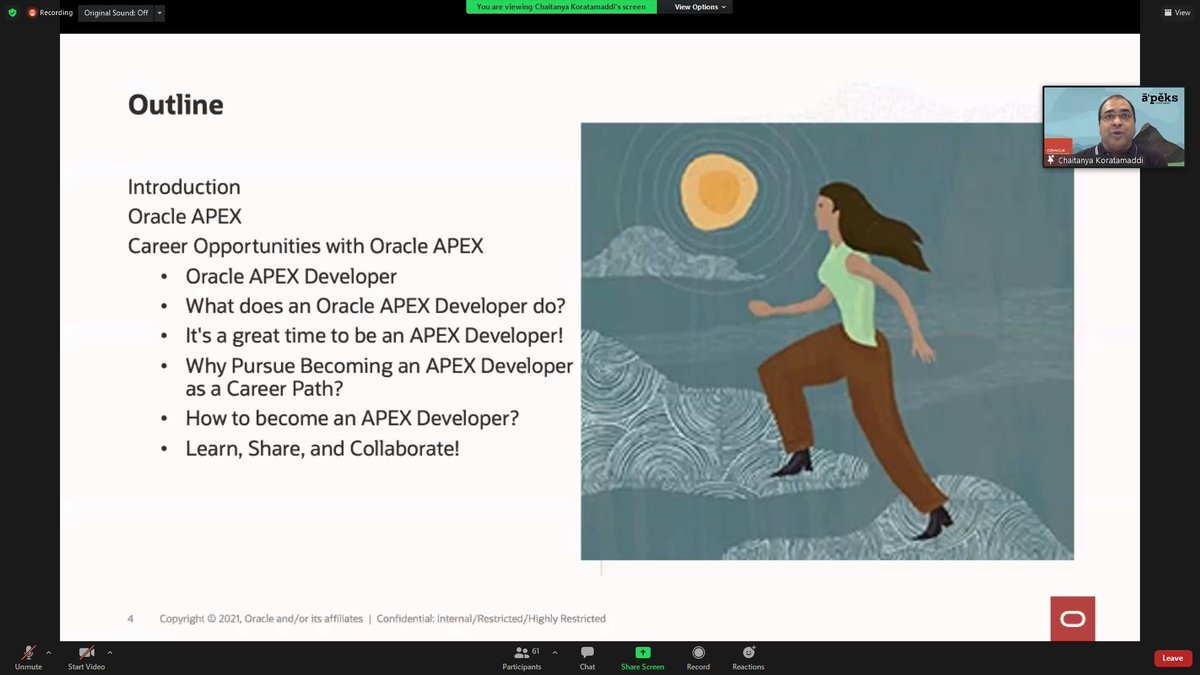 apexconsultant's tweet image. @chaitanya_in talking about Accelerate Your Career with Oracle APEX! event at @Rai_Univ
#orclapex @inoaug @digvijay_OTS #education #upskill @jpraulji