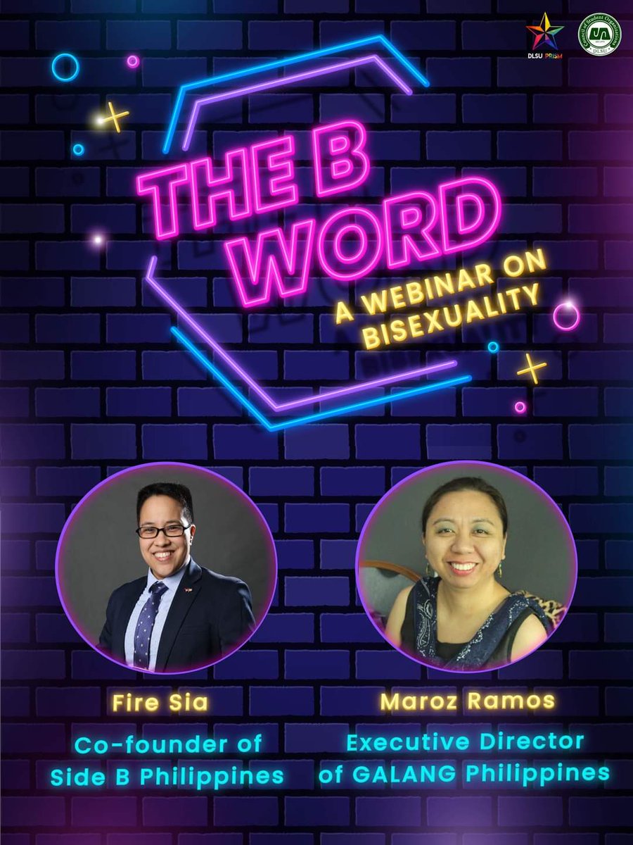 SideBPh's tweet photo. ATM: The B Word - A webinar on Bisexuality with DLSU Prism. :)

#bivisibility #BiVisibilityMonth #sidebph https://t.co/xyold0FwjE