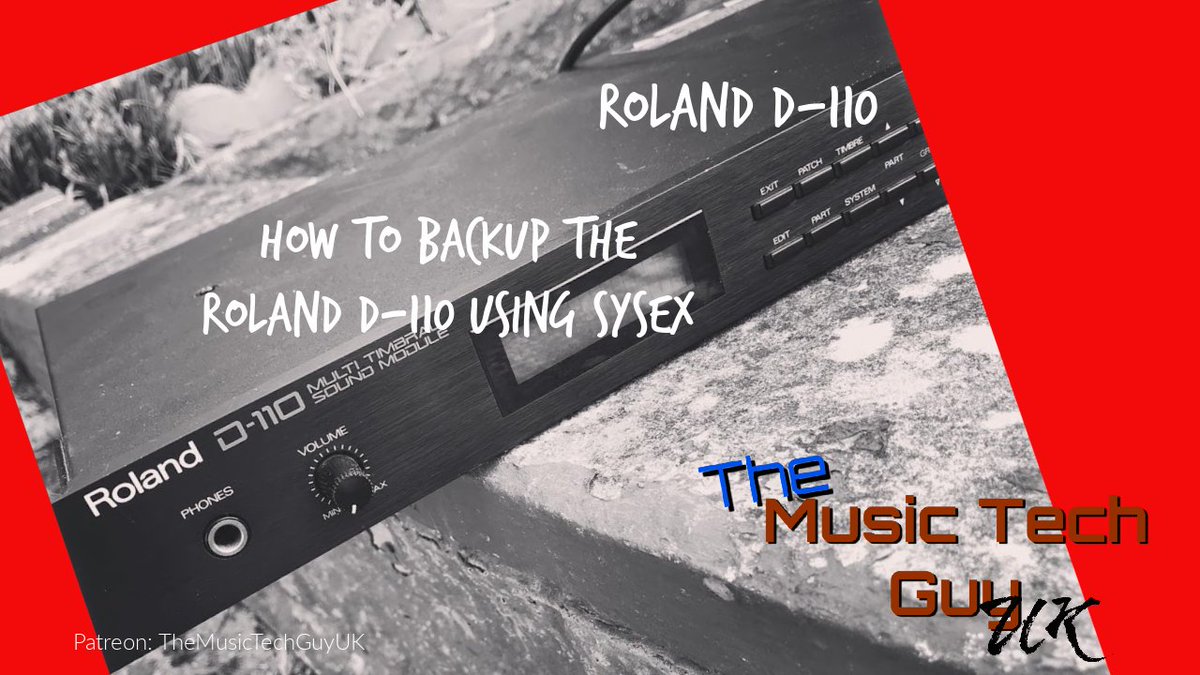 MusicTechGuyUK's tweet photo. How to Backup the Roland D-110 using SYSEX
https://t.co/cWYNe1Pg5N

Support the channel @
https://t.co/7t0EMmG20x

#TheMusicTechGuyUK #MusicTechGuyUK #TMTGCommunity #Musician #MailBag #MIDI #SYNTH #Synthesiser #Roland #RolandD110 #D110 #SYSEX #ToneModule #RackmountSynthesiser https://t.co/X2mw1Hdfwp