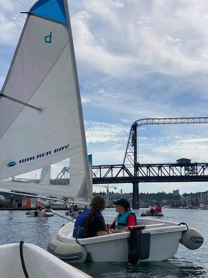 SSSOdyssey's tweet photo. Nothing like a good old game of follow the leader for small boat sailing practice! https://t.co/jPZtgNCW7V