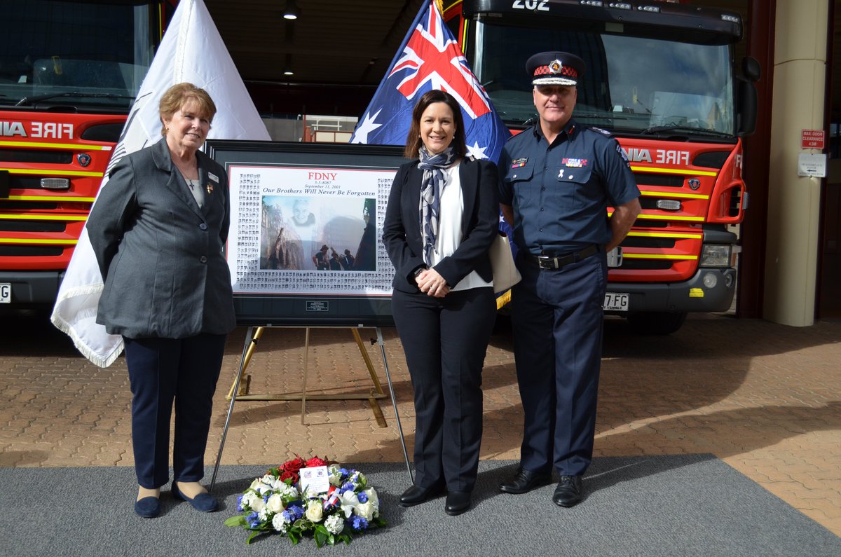 The events of 9/11 two decades ago will forever be etched in the minds of 1st responders.

Today @SA_MFS, @SAPoliceNews, @CFSTalk & @SA_SES held a minute's silence with American #SouthAustralians to honour all who perished & those left behind. We remember those who ran to danger.