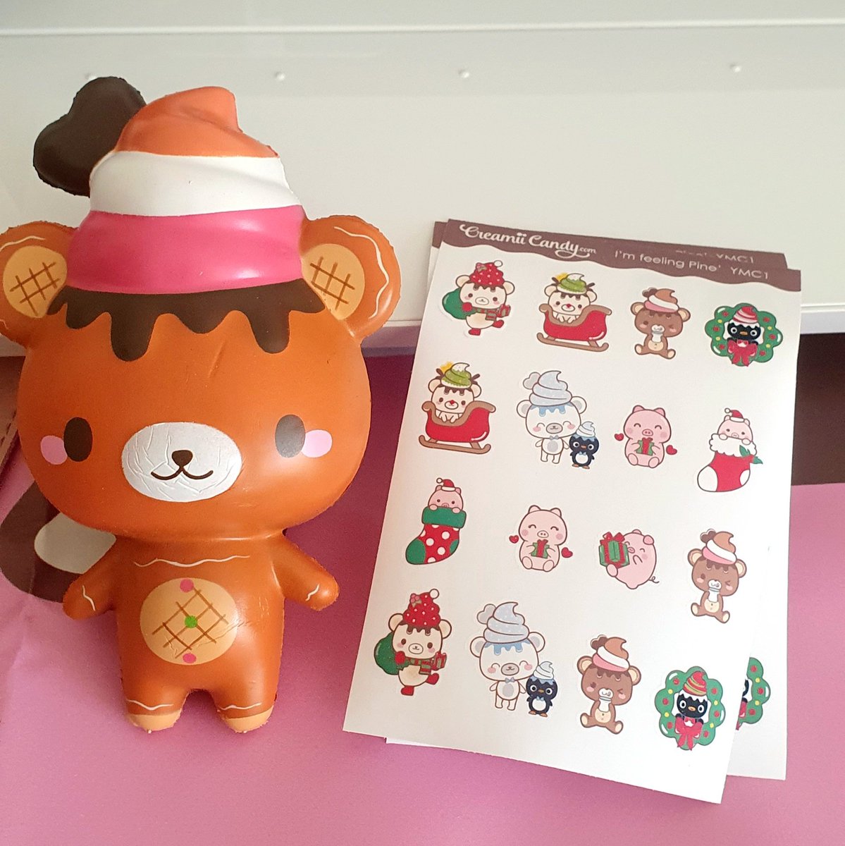 YummiibearCC's tweet photo. Making stickers for Christmas 
#Stickers #aesthetic #kawaii https://t.co/GeqswqR79O