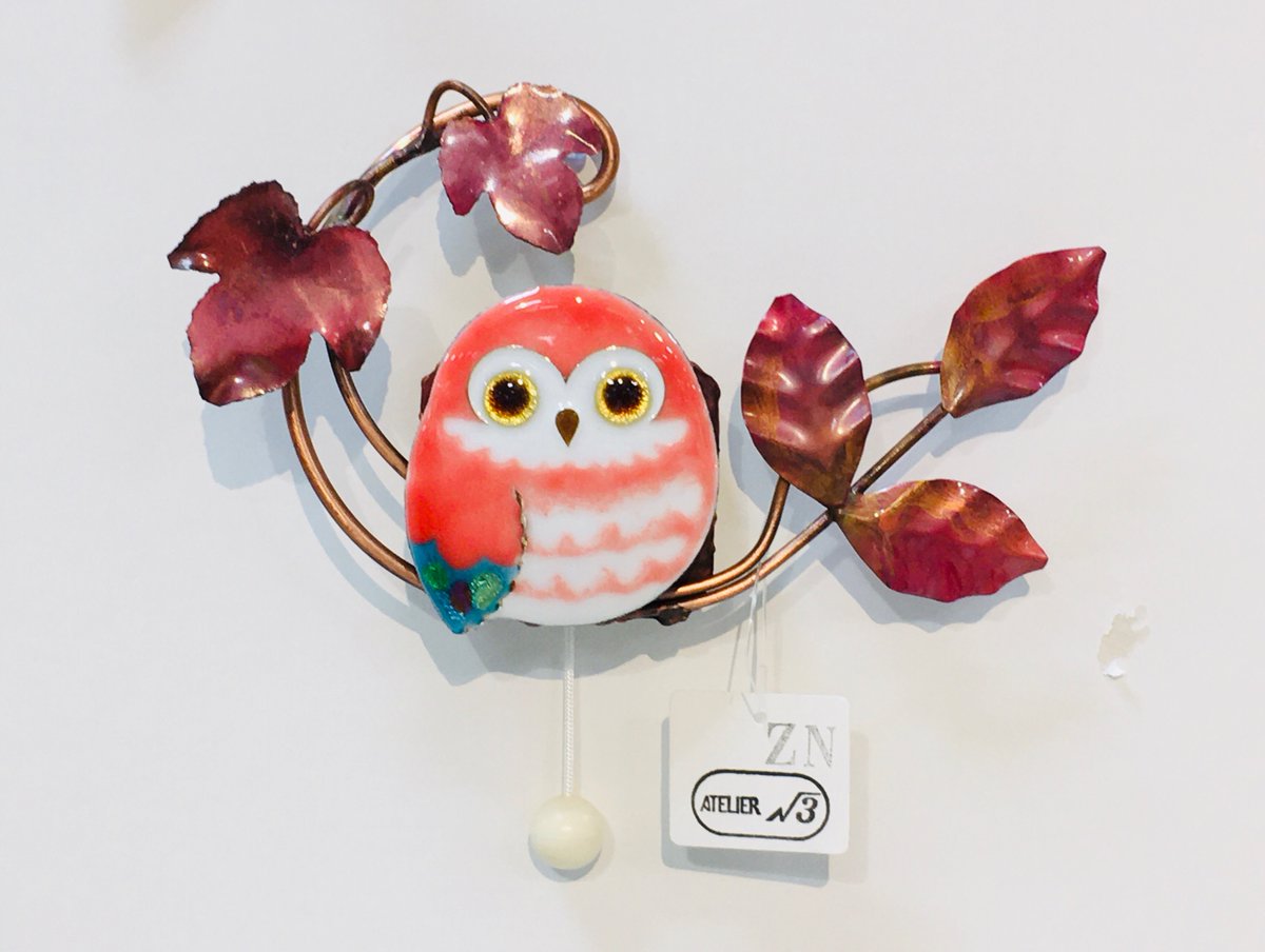 アトリエルートスリー ふくろう 七宝焼 オルゴール