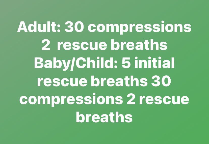 DoctorABC_UK's tweet image. Answer to previous question. What is the CPR sequence for adults and children? 
Baby (0-1), Child (1-18). #knowfirstaid #firstaidquiz #firstaidknowledge #quiz #firstaid