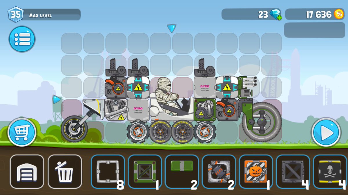 Unlocked and fully upgraded all shop items in RoverCraft