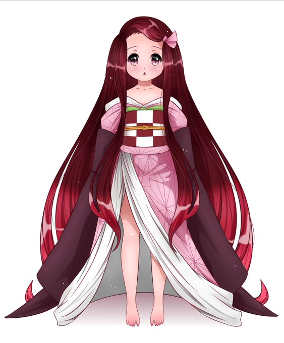 🐇Zainika🍓( ⊙ω⊙)さんがTwitterに投稿した竈門禰豆子(鬼滅の刃)のイラスト。