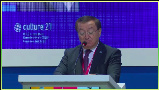 Secretary General of <a href="/uclgmewaorg/">United Cities and Local Governments | MEWA Section</a> @mehduman introduces the #UCLGMeets Culture Summit session “Local Governments and Cultural Heritage: Challenges and strategies to ensure a sustainable future”, highlighting that heritage and development need to be multilayered! #Listen2Cities