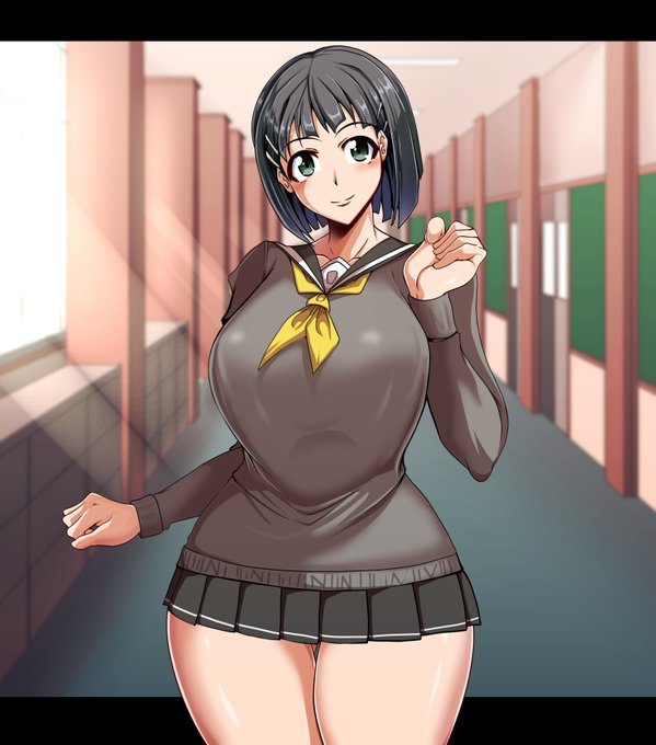 胸を縮小させた制服直葉verの差分を作った記念に、学園背景で脱がせてみた。文化祭の出し物(ポロリ)かな?♥ 