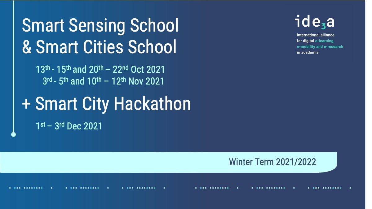 #ide3a schools on #SmartSensing and #SmartCities + hackathon: 2021 edition! Are you a student at 
@TUBerlin @polimi @NTNU @DCU @HPI_DE or #CracowUniOfTech? Then register to one of our courses before Sept 28.

Register here:
ide3a.net/registration-f…

Key info in thread below